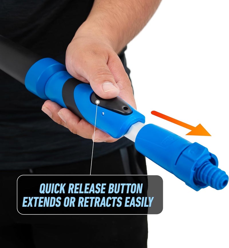 Unger عمود تلسكوبي احترافي Lock-On EZ Extend Pro، تمديد من 2.6’ إلى 5.3’، عمود تلسكوبي لتنظيف الأرضيات والوصول العالي، يستخدم مع ممسحات، رؤوس مكنسة، رؤوس فرشاة والمزيد، داخلي/خارجي - Image 4